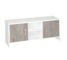 Meuble TV Coloris Blanc/chêne - Hauteur 60 X Longueur 140 X Profondeur 40 Cm