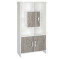 Bibliothèque / Etagère Coloris Blanc/chêne - Hauteur 180 X Longueur 90 X Profondeur 40 Cm