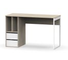 Bureau Coloris Effet Bois/blanc - H. 74 X L. 120 X P. 55 Cm