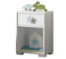 Table De Chevet Enfant / Table De Nuit Coloris Blanc - H. 56 X L. 40 X P. 33 Cm