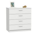 Commode Meuble De Rangement Coloris Blanc - H. 78 X L. 74 X P. 40 Cm