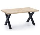 Table À Manger En Bois Coloris Chêne / Pieds Noir - Longueur 160 X Profondeur 90 X Hauteur 76 Cm