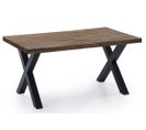 Table À Manger En Bois Coloris Chêne Américain / Pieds Noir -l. 160 X P. 90 X H. 76 Cm