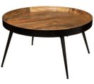 Table Basse En Fer Et Bois De Manguier Coloris Marron - D. 70 X H. 36 Cm