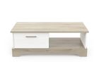 Table Basse Coloris Chêne Kronberg / Blanc - L. 110 X P. 49,8 X H. 40 Cm