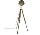 Lampadaire Trépied En Bois Et Acier Coloris Bronze - L. 62,5 X P. 57 X H. 150 Cm