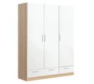 Armoire / Placard De Rangement De 3 Portes + 2 Tiroirs Coloris Chêne Cambrian / Blanc