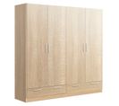 Armoire / Placard De Rangement De 4 Portes + 2 Tiroirs Coloris Chêne Cambrian