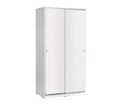 Armoire / Placard De Rangement De 2 Portes Coulissantes Coloris Blanc - L. 94 X P. 52 X H. 182 Cm