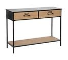 Console En Bois Et Métal Coloris Naturel /noir - Longueur 112 X Profondeur 38 X Hauteur 84,5 Cm