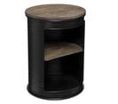 Table Basse En Acier Et Peuplier Coloris Noir - Diamètre 33,5 X Hauteur 47,5 Cm