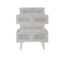 Commode En Bois Mdf Blanc Avec 6 Tiroirs - Largeur 60 X Hauteur 84 X Profondeur 32,5cm