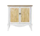 Commode En Bois Sapin Blanc Avec 2 Portes Et 1 Étagère - Largeur 81,5xhauteur 82,5xprofondeur 38cm