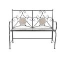 Banc De Jardin Coloris Noir En Fer Forgé - Largeur 111 X Hauteur 88 X Profondeur 54 Cm