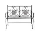 Banc De Jardin En Fer Forgé Noir - Largeur 111 X Hauteur 88 X Profondeur 54 Cm