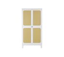 Armoire En Bois Sapin Blanc Avec 2 Portes Et 2 Étagères - L. 80 X H. 160 X P. 40 Cm