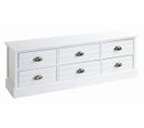 Commode En Bois Massif Et Mdf Laqué Blanc - Longueur 115 X Hauteur 40 X Profondeur 30 Cm