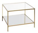 Table D'appoint En Métal Et Verre Coloris Or - Longueur 60 X Hauteur 45 X Profondeur 60 Cm