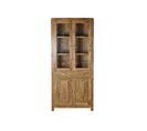 Armoire Vitrine En Bois Acacia Avec 2 Tiroirs 4 Portes Et 3 Étagères - L. 85 X H. 190 X P. 40 cm