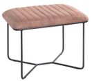 Tabouret En Métal Et Cuir Coloris Marron - Longueur 60 X Hauteur 48 X Profondeur 38 Cm