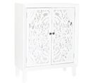 Commode Meuble De Rangement En Bois De Sapin Et Mdf Coloris Blanc - L. 80 X H. 102 X P. 35 Cm