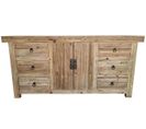 Buffet Meuble De Rangement En Bois Coloris Naturel - Longueur 180 X Hauteur 85 X Profondeur 45 Cm