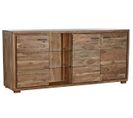 Buffet Meuble De Rangement En Bois D'acacia Coloris Marron - L. 175 X H. 78 X P. 40 Cm