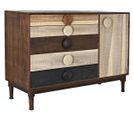 Buffet Haut Meuble De Rangement En Bois De sheesham multicolore - l. 120 X H. 85 X P. 45 Cm