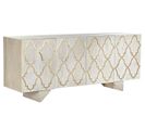 Buffet Meuble De Rangement En Bois De Manguier Coloris Décapage Blanc - L. 177 X H. 74 X P. 45 Cm