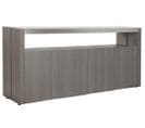 Buffet Meuble De Rangement En Bois Chêne , Aluminium Et Verre - L. 165 X H. 76 X P. 39 Cm