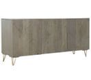 Buffet Meuble De Rangement En Bois De Manguier Et Métal Coloris Gris - L. 160 X H. 75 X P. 45 Cm