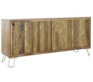 Buffet Meuble De Rangement En Bois De Sheesham Et Métal - L. 160 X H. 75 X P. 45 Cm