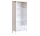 Bibliothèque Avec 2 Tiroirs En Bois Coloris Blanc - Longueur 80 X Profondeur 40 X Hauteur 174 Cm