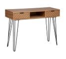 Console Avec 2 Tiroirs En Bois / Fer Coloris Beige - Longueur 110 X Profondeur 40 X Hauteur 78 Cm