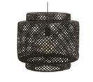 Suspension En Bambou Coloris Noir - Diamètre 40 X Hauteur 38 Cm