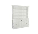 Bibliothèque En Bois Coloris Blanc - Longueur 165 X Profondeur 37 X Hauteur 204 Cm