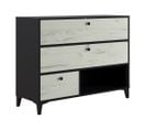 Commode En Mélamine Avec 3 Tiroirs Coloris Noir Et Blanc - Longueur 110 X Largeur 40 X Hauteur 84 Cm