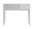 Bureau En Mélamine Coloris Blanc - Longueur 90 X Profondeur 50 X Hauteur 75 Cm