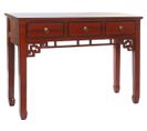 Table Console En Métal Et Orme Coloris Rouge - Longueur 113 X Profondeur 38 X Hauteur 84 Cm