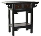 Table Console En bois D'orme coloris Noir /marron Foncé - L. 85 X P. 35 X H. 80 Cm