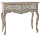 Console Table En Bois De Manguier Coloris Naturel/blanc - L. 92 X P. 42 X H. 81 Cm