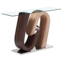 Console / Table Console En Acier Argenté Et Mdf Coloris Marron - L. 120 X P. 40 X H. 76 Cm