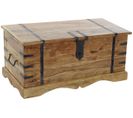 Coffre De Rangement En Bois D'acacia Coloris Naturel - Longueur 90 X Profondeur 40 X Hauteur 40 Cm