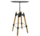 Table D'appoint En Bois Et Métal Coloris Naturel Noir - Diamètre 60 X Hauteur 105 Cm