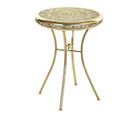 Table D'appoint Ronde En Métal Coloris Doré - Diamètre 42 X Hauteur 57 Cm