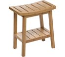 Tabouret En Bois De Bambou Coloris Naturel - Longueur 39,5 X Profondeur 25,2 X Hauteur 46 Cm