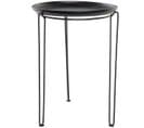 Table D'appoint Ronde En Fer Coloris Noir - Diamètre 37 X Hauteur 53 Cm