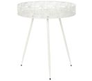 Table D'appoint En Métal Coloris Blanc - Diamètre 50 X Hauteur 59 Cm