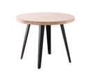 Table À Manger Ronde En Bois Coloris Chêne Nordique Pieds Noir - Diamètre 100 X Hauteur 76 Cm