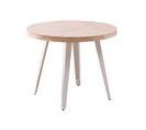 Table À Manger Ronde En Bois Coloris Chêne Nordique Pieds Blanc - Diamètre 100 X Hauteur 76 Cm